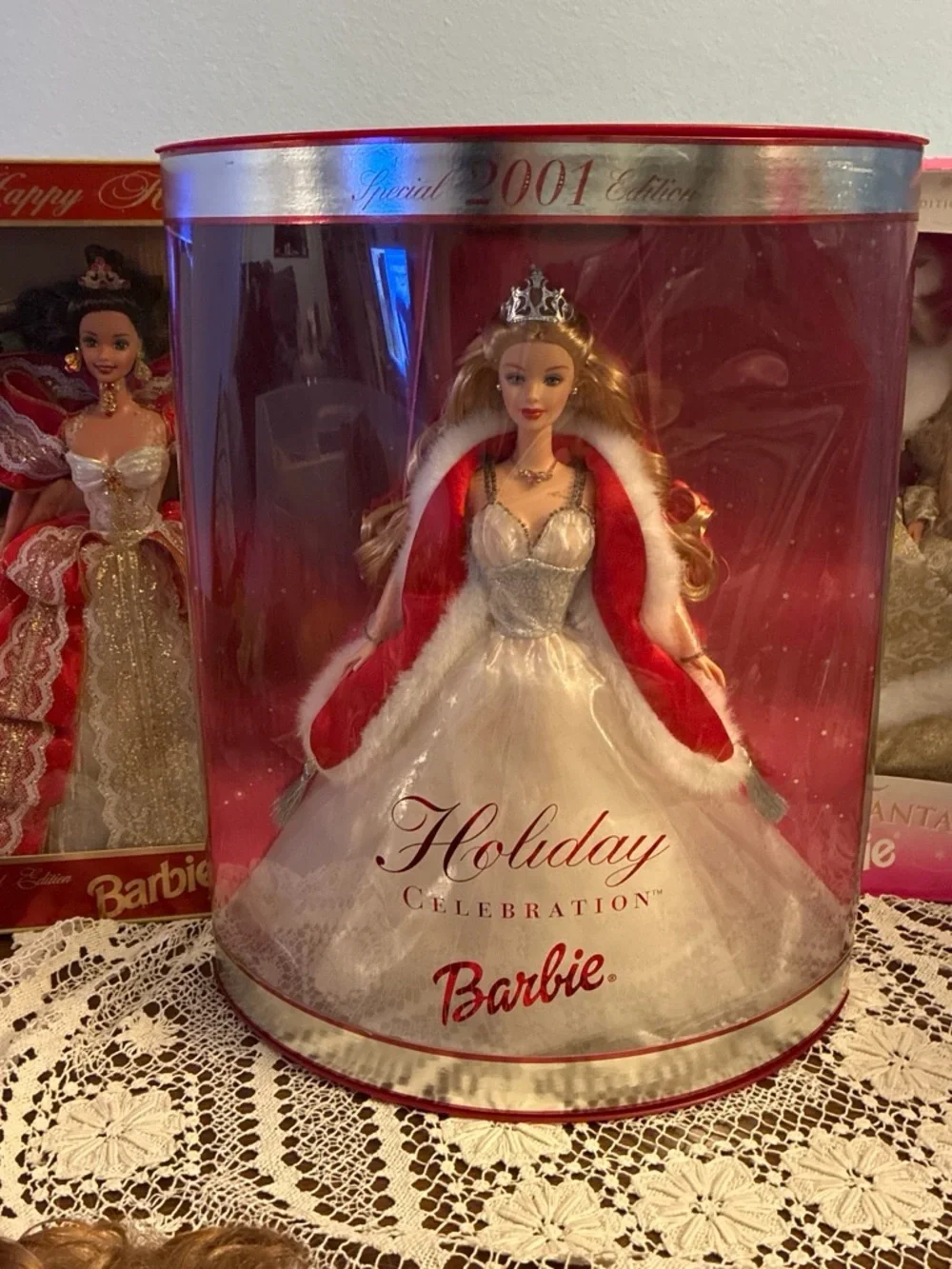 Barbie Holiday Celebration 2001 Doll - White Gown with Red Cape
